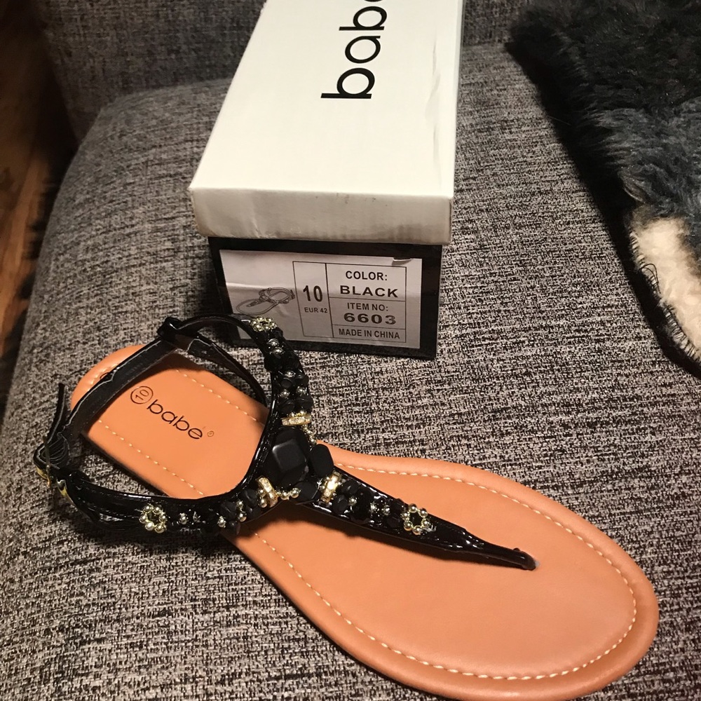 Gorgeous black embellished sandals